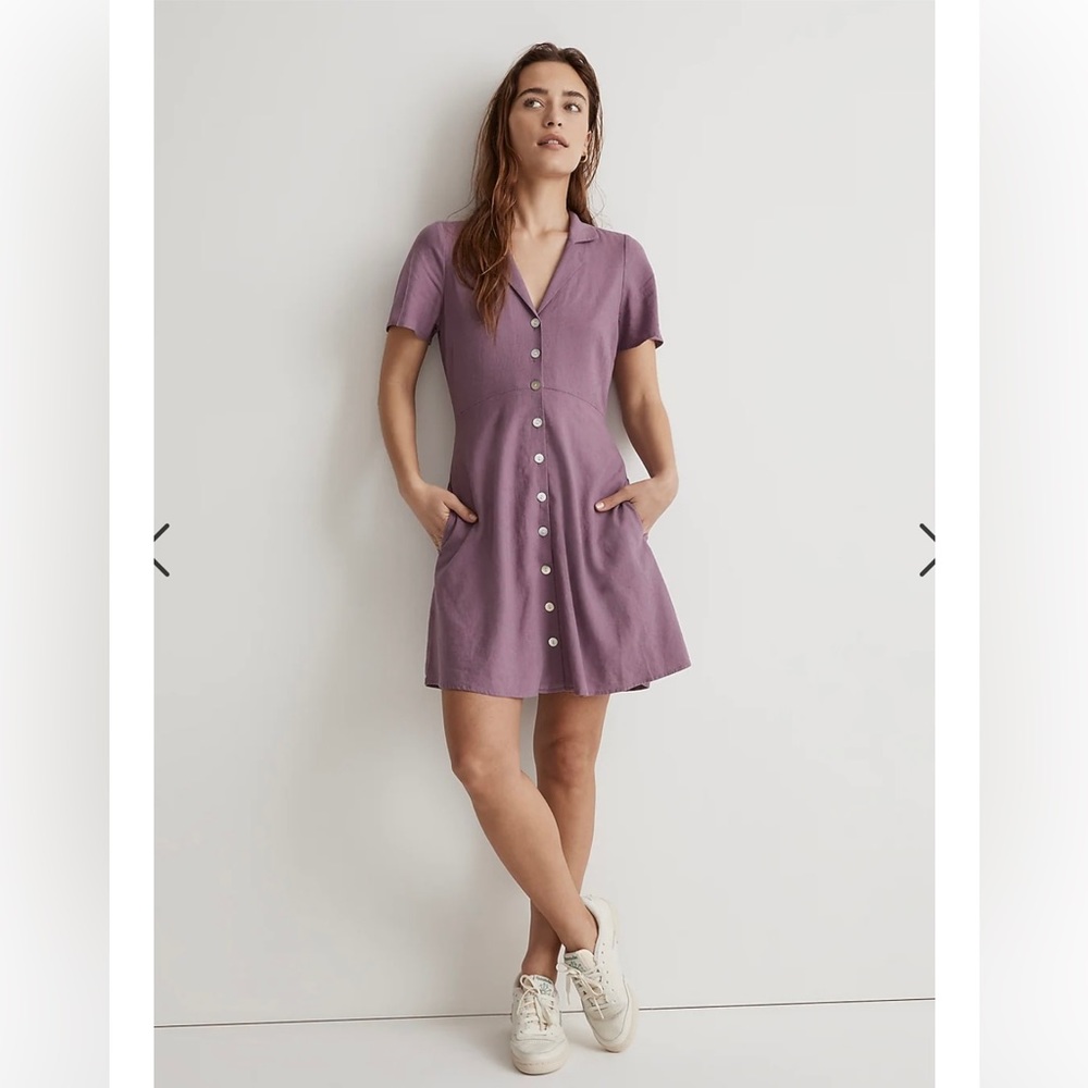 Madewell Kacie Mini Shirtdress Linen